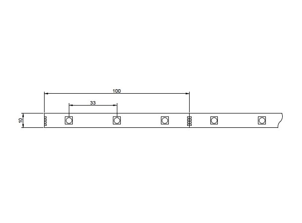 InventDesign LED Strip RGB 12V 5m RGB, 33mm pitch 